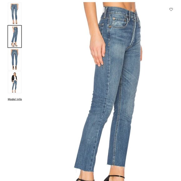 NWT RE/DONE Originals High Rise Rigid Crop size 24 medium wash - Picture 3 of 7